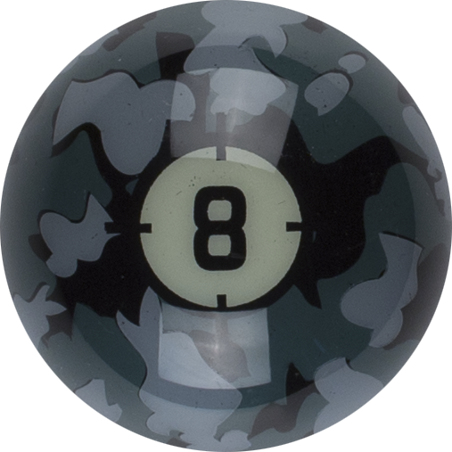 Aramith Camouflage Replacement Ball – #8 | Golden Break Billiards